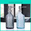 Moderner Glas-Handseifenspender 400ml Mit Pumpe Und Dekorativem Geprägtem Design Für Haushalt