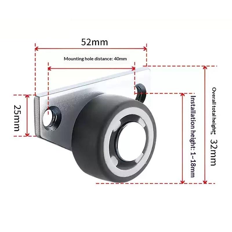 Furniture Side Mounted Directional Roller Door Support Moving Wheel Multi-function Stainless Steel Pulley Gate Casters
