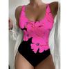 Sommer Sexy Abstraktes Muster Gedruckter Einteiler Badeanzug Schlanke Passform und Schlankmachend, Tiefes U-Rücken Design, Strand Pool Urlaub Auffälliger Mode Badeanzug