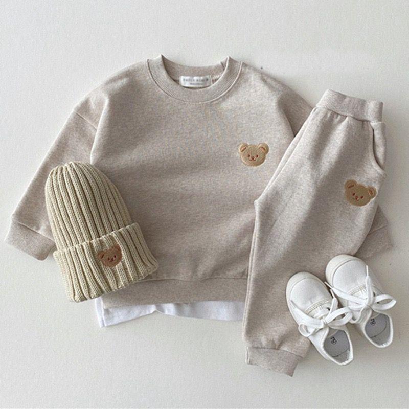 Boys & Girls Infant Cartoon Two-Piece Sweatshirt Set - Spring/Autumn 2025