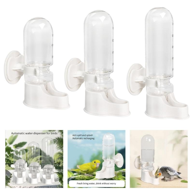 2PCS Automatic Bird Water Dispenser Gravities Water Bottle for Parrots and Small Bird Hanging Design Easy Installation