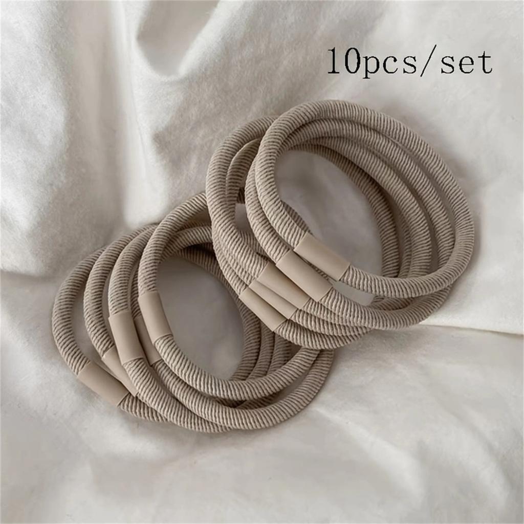 10pcs fashionable and simple hair ties - highly elastic and durable rubber bands - ponytail clips - women's hair accessories