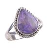 Natürlicher Charoit Edelstein 925 Massiv Sterlingsilber Schmuck Ring Größe 8.5 V8a00