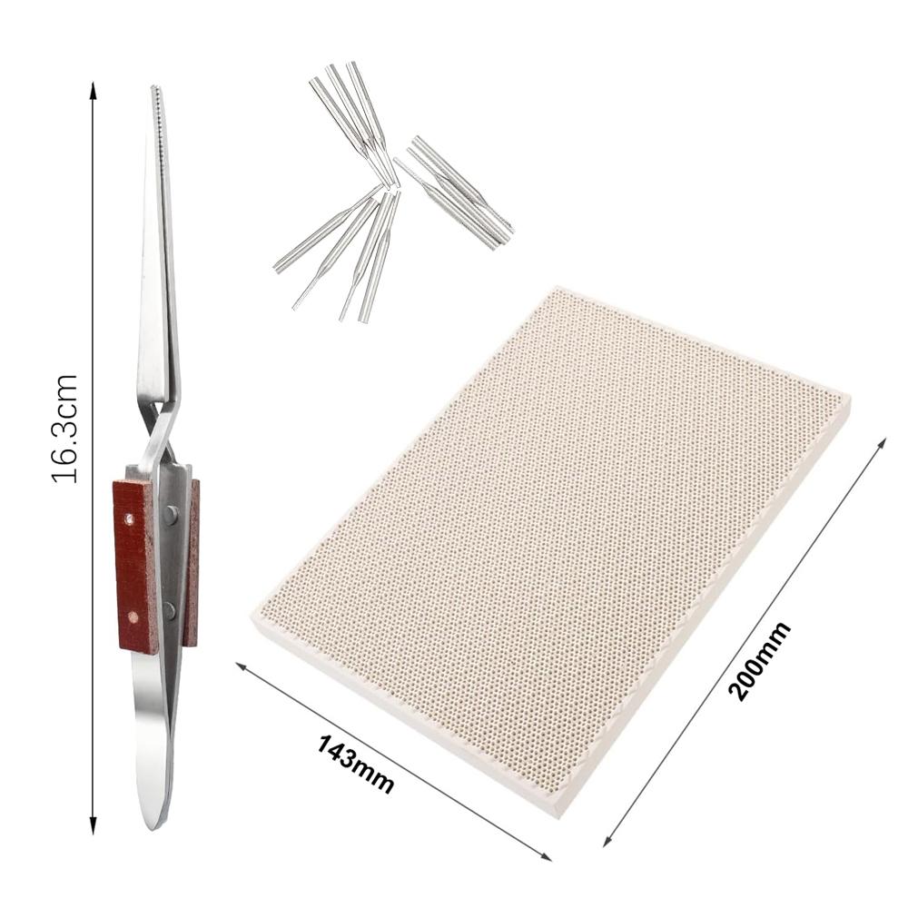 

Керамическая сотовая паяльная пластина, обратный пинцет, термостойкая подкладка, включает керамическую кастрюлю для изготовления ювелирных изделий, набор для пайки ювелирных изделий Set F