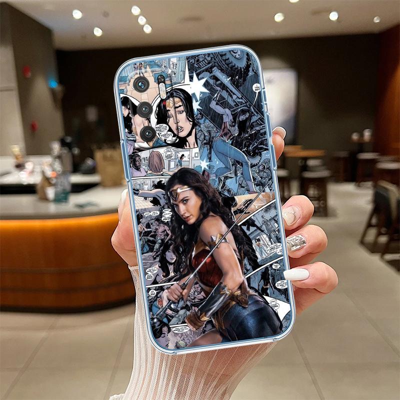 RE64 Wonder Woman Transparent Phone Case for Motorola Moto G7 G8 G9 G84 G85 G73 G24 G15 Z2 Play Power Plus