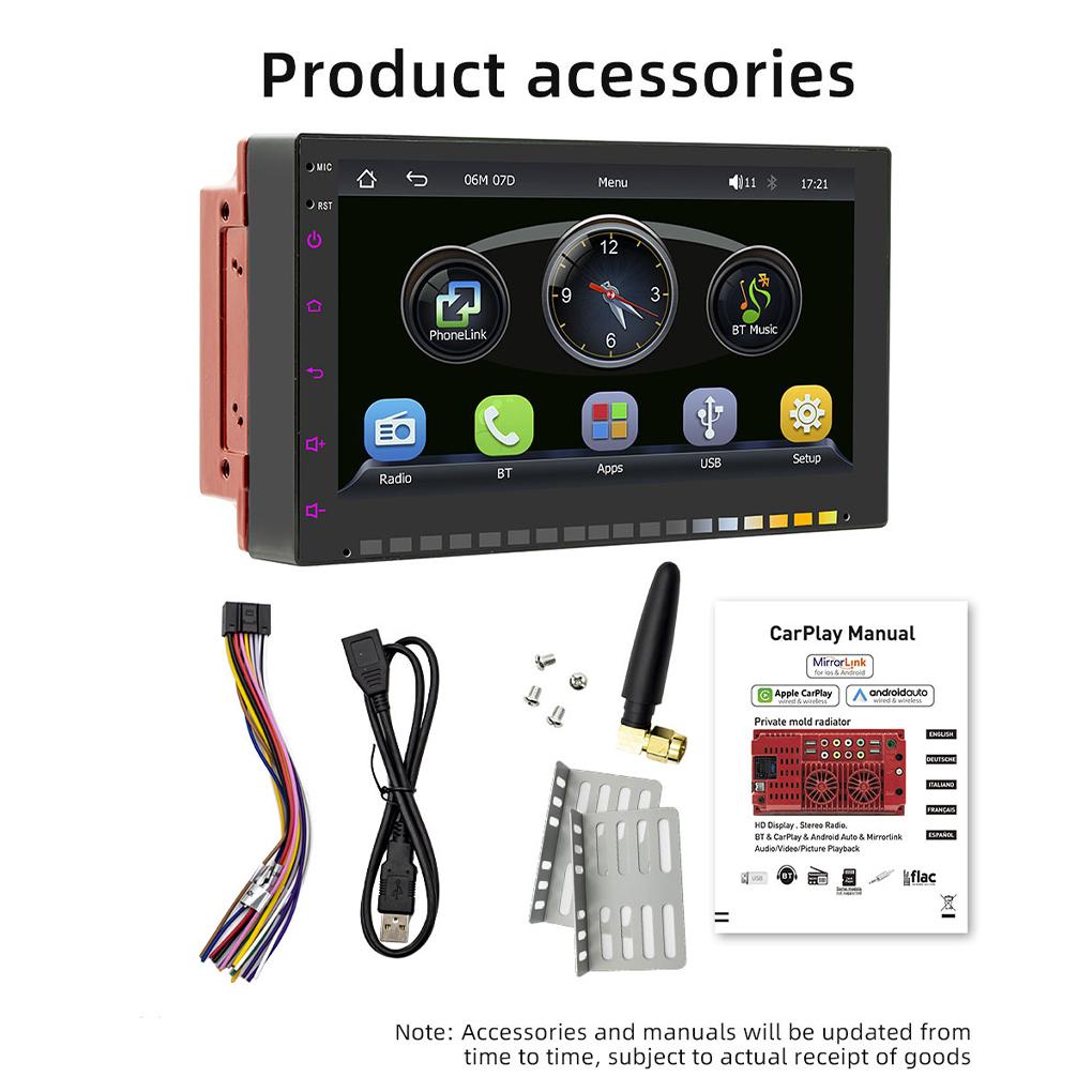 AM/FM Car Radio 2 Din Multimedia Video Player Carplay Android Auto Universal 7 Inch 2 Din Android Navigation Auto Stereo