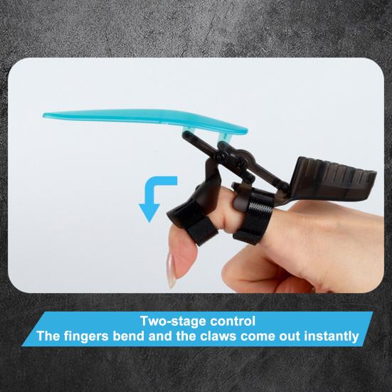 6Pcs Mechanical Retractable Wolf Claw Luminous Kids Adults Expandable Wolf Claw Halloween