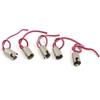 BA9S LED Bulb Socket Extension Durable Holder Wire Harness Plastic Metal Red Silver Tone (Set of 5)