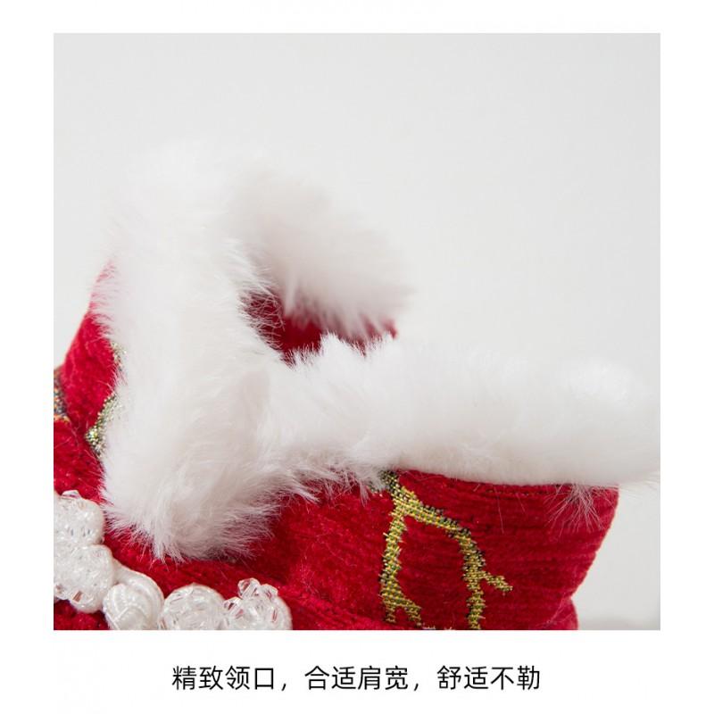 Chinese Style Cat Winter Coat Cotton Chenille Dress Small To Large Cats Festive Holiday Outfit