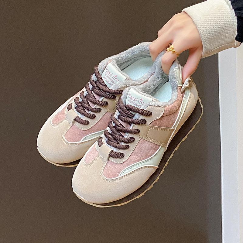 

ins корейская версия новых бархатных кроссовок «Форрест Гамп» для женщин, зимние студенческие спортивные для бега, чтобы сохранить тепло и для повседневной носки 40 розовый