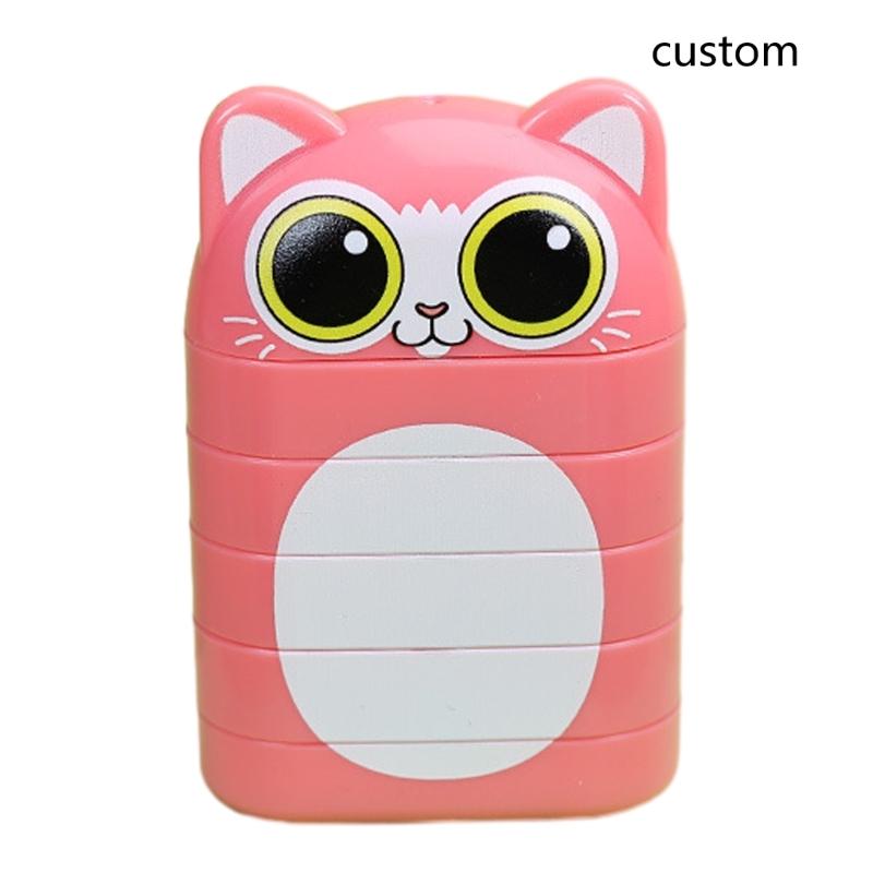 Personalisierter Namensstempel Kundenspezifisches graviertes Namenssiegel Mehrschichtiges Muster Sicher und einfach zu verwenden Cartoon-Form Stempel