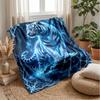 Ethereal Ice Tiger Theme Blanket Lightweight Warm Flannel Blanket Decorative Throw Blanket for Home Decoration