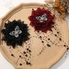 Peony Feather Tassel Hair Claw Women Girls High Cap Bone Design Hairpin Sturdy Shark Clip Hair Accessory