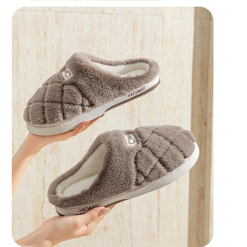 Home Shoes, Thick Soled Slippers, Plush, Cotton Slippers, Warm Shoes, Plush, Couple Slippers