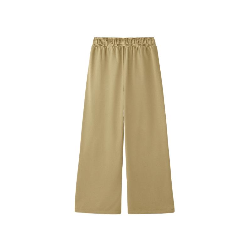 Skechers New Year Series Lace-Up Solid Color Casual Knitted Sports Pants Women Pants Beige L125W111-00VC