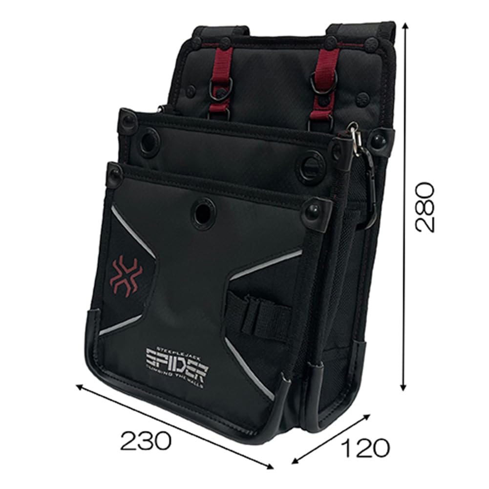 SK11 SPIDER Tobi Waist Reinforced with Stretch Interior 230mm W x 280mm H x 120mm D Pouch, Medium, Slim, Bottom, Pocket, (SPD-HG7-JY)