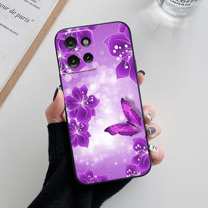 För Motorola Moto G75 Skal Härligt Tecknat Blomma Mjukt Silikon Telefonskydd För Moto G35 G55 5G E14 G04S G54 Power 5G Funda Coque