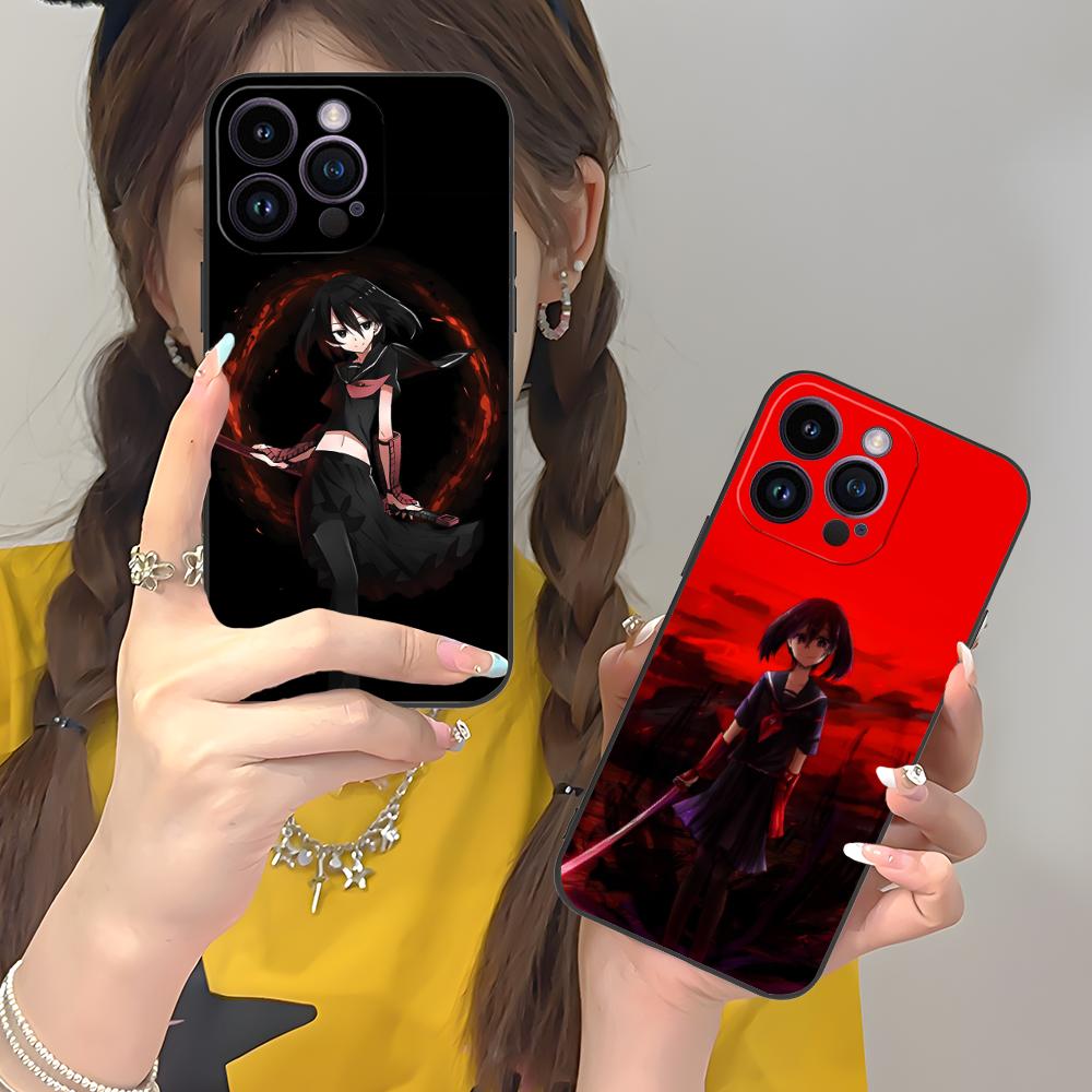 Akame Kurome Matte TPU Mobile Phone Case for iPhone 17 16 15 14 13 12 11 X XR XS 8 7 Air Pro Max Plus Mini Colorful Cover