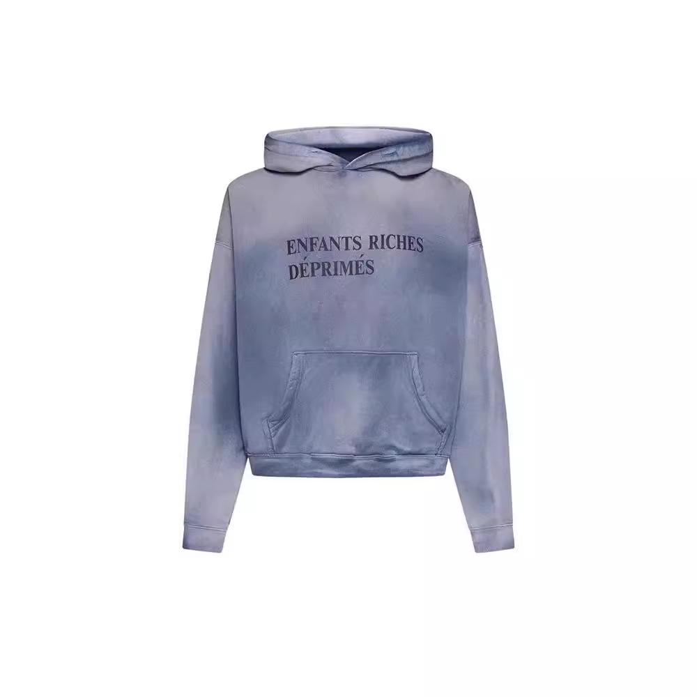 ERD CUOUT Second Gen Melancholy Gradient Blue Aged Hooded Sweatshirt - Bai Jingting Style