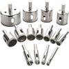15pcs Diamond Drill Bits Glass Drill Bit Diamond Hole Saw Tile Drill Bits Kit for Ceramic Bottles Porcelain Marble Granite Stone