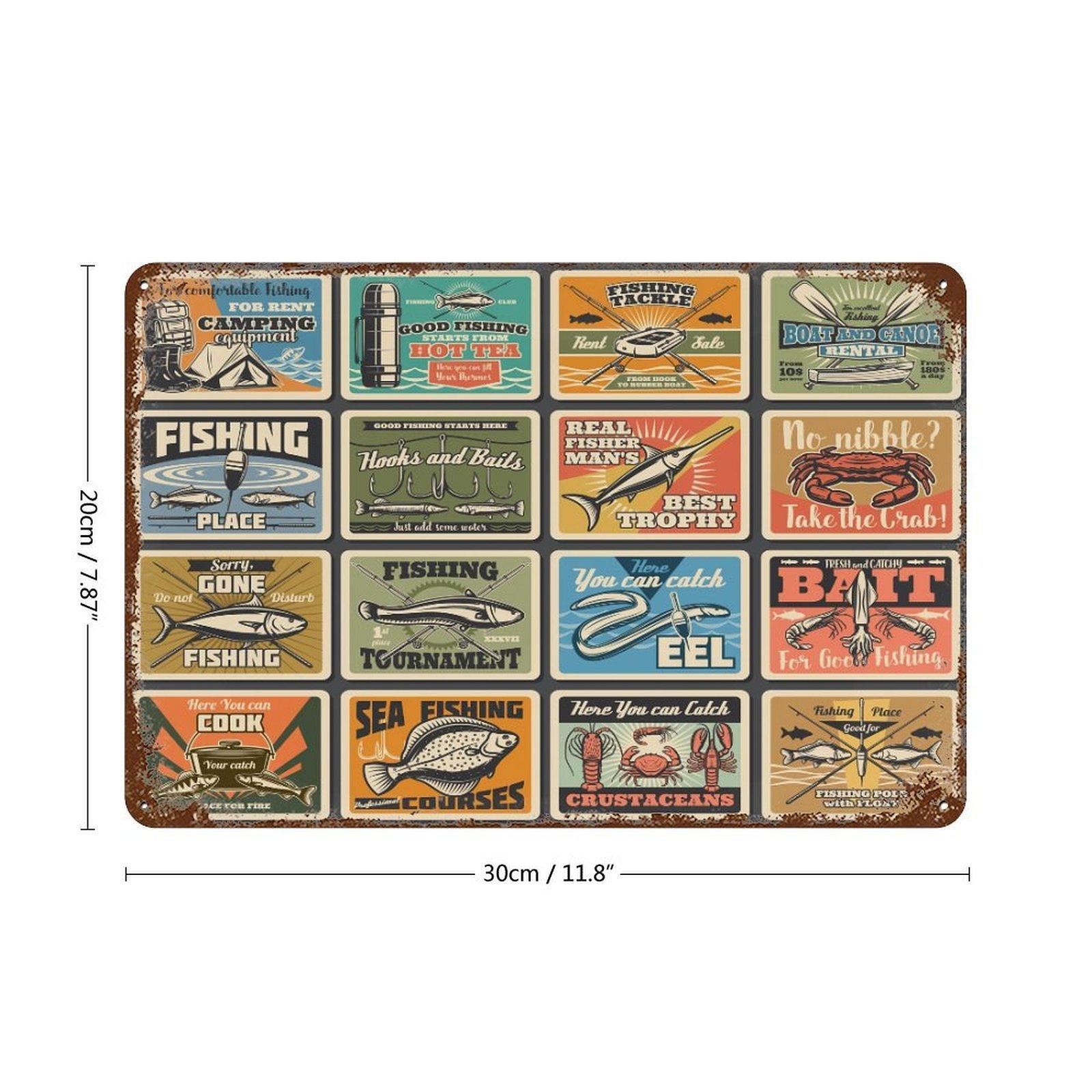 

1-Pack vintage distressed metal plaque, 20×30cm and 30×40cm, rustic wall decoration for bar, garage or restaurant 20*30CM