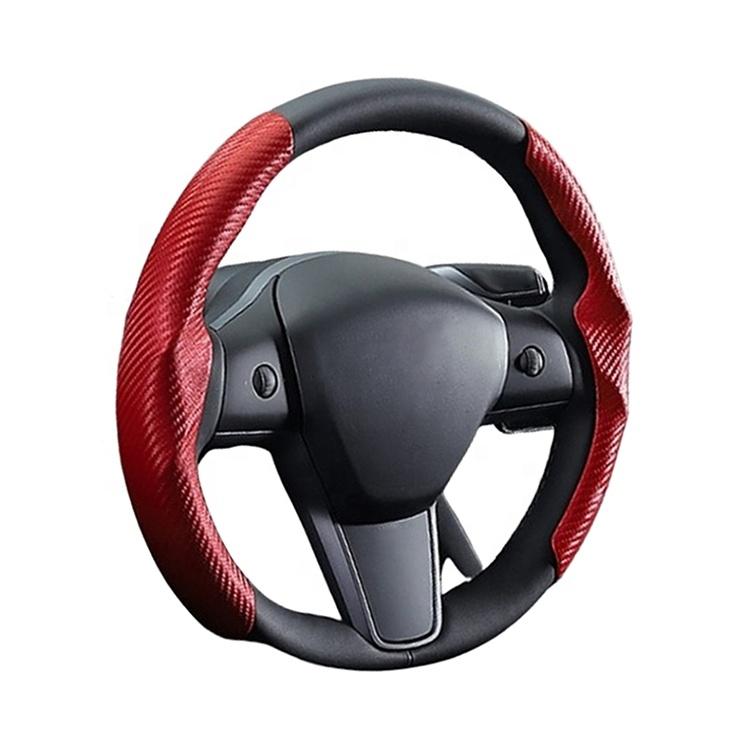 Million Durable and Wear-Resistant Carbon Fiber Steering Wheel Cover for Tesla Model 3