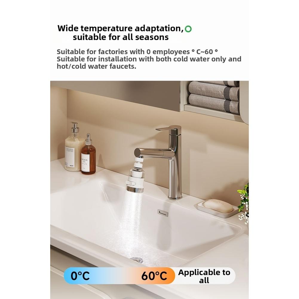 Multi Purpose Kitchen Faucet Filter with 360 Degree Rotation and Six Layer Filtration Includes 4 Replacement Cartridges