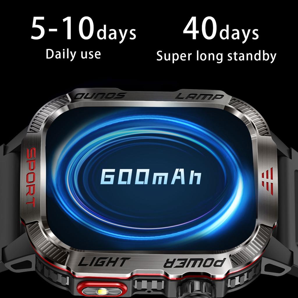 HT29 Banknotenerkennung Taschenlampe Kompass Höhenmesser Smartwatch Gesundheitsüberwachung Wasserdicht Sportuhr