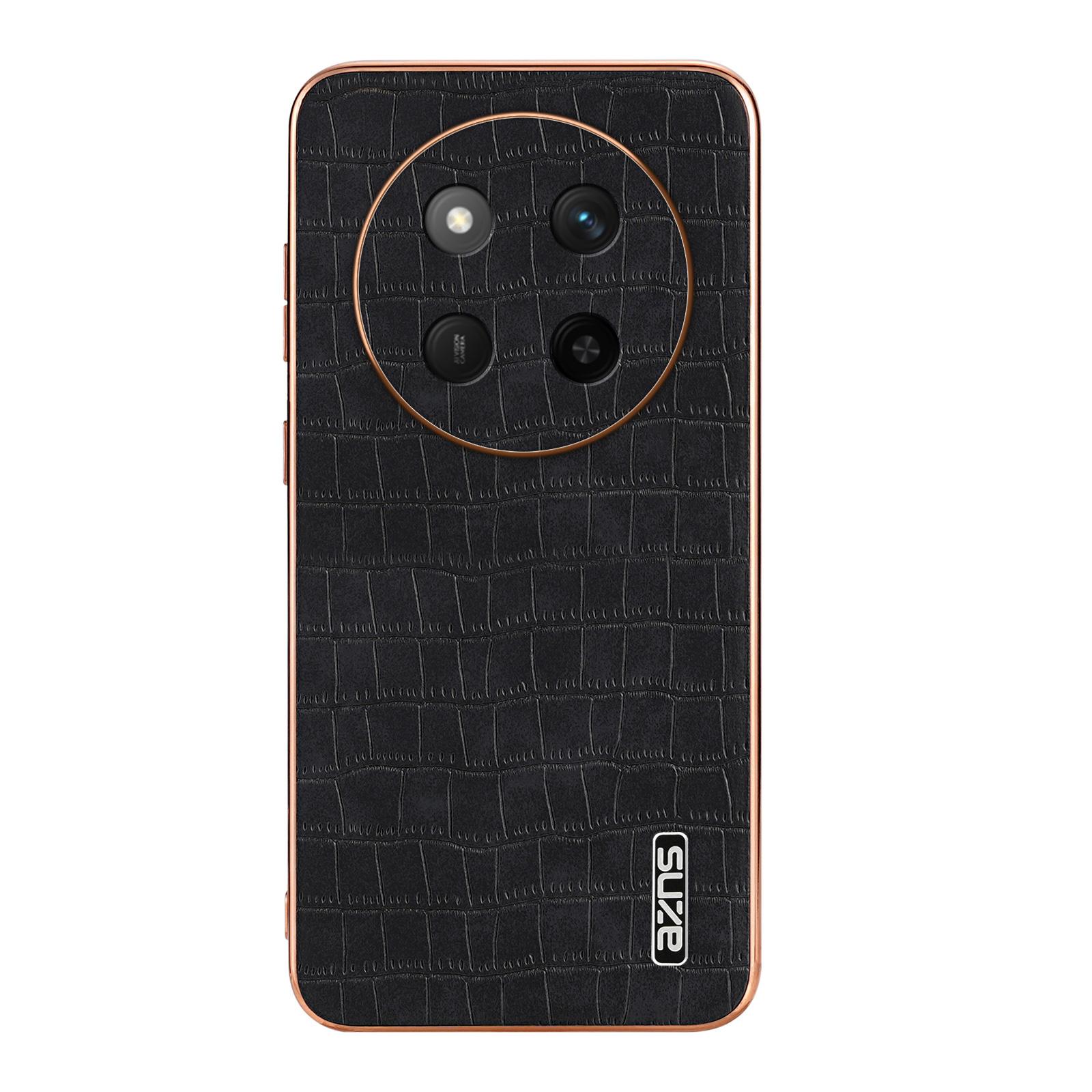 

For Honor X60 Pro 5G Case Electroplating Crocodile Texture PU+TPU Phone Cover White