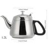 1.2L/1.5L Stainless Steel Teapot Coffee Pot Practical Modern Design Hot Water Teaware With Fine Filter To Brew Loose Leaf Tea