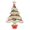 Christmas Rhinestone Xmas Tree Brooches for Women Unisex Enamel Pins Banquet Event Party Decoration Clothes Backpack Accessories