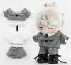 AXLUCE Plush Clothes - 10cm Suit, Shirt, Tie - Plush Toy - Clothes - Doll (Light Gray)