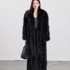 Winter New Imitation Fox Black Long Coat with Cotton and Thick Environmentally Friendly Fur Coat for Women