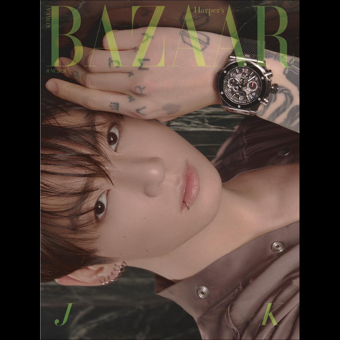

[Pre-order] JUNGKOOK (JK of BTS) Cover BAZAAR Korea Magazine (JUNE 2026) / ZEROBASEONE + Free Gift Cover F