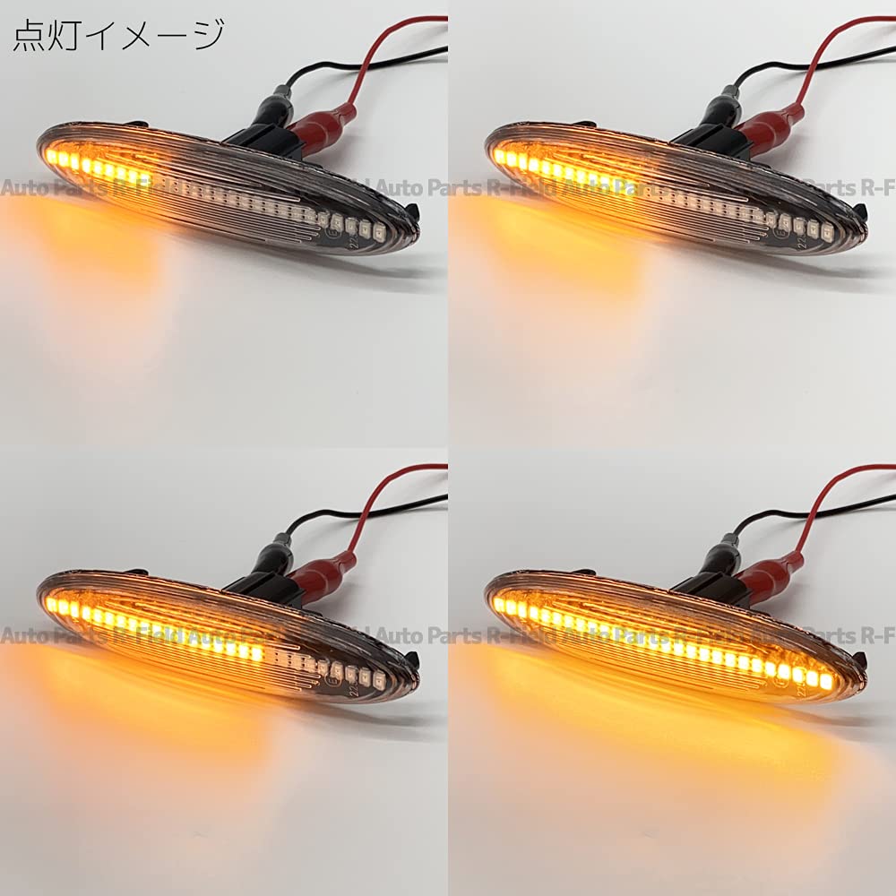 R-Field LED Sequential Side Marker, Clear Lens, Flowing Turn Signal, Built-in High Fla Prevention