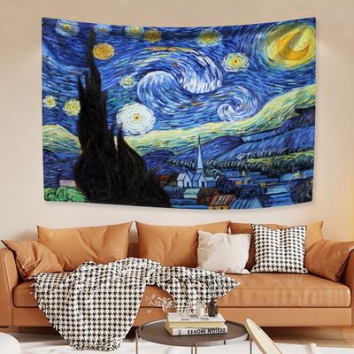 Berühmter Van Gogh Druck Wandbehang Wandteppich Stern Mond Nacht Sonnenblume Ölgemälde Heimdekor Ästhetik Geburtstagsgeschenk