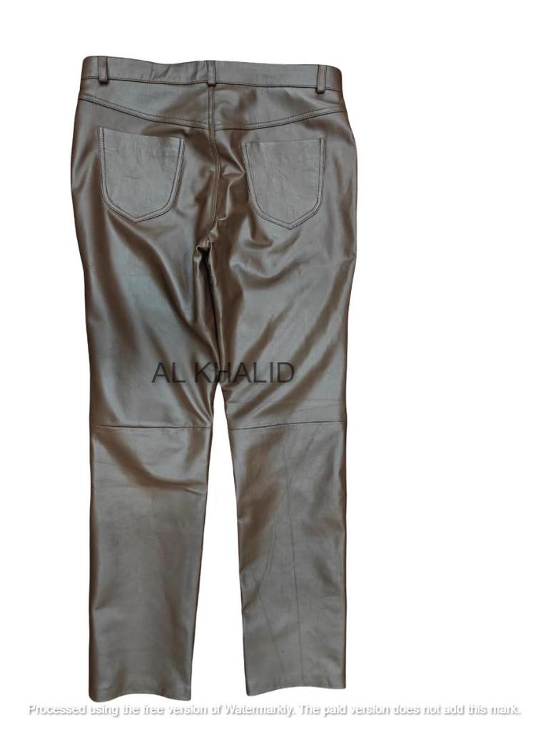 Casual Party Wear Biker Pant New Genuine Sheepskin Soft Real Men's Brown Handmade Leather