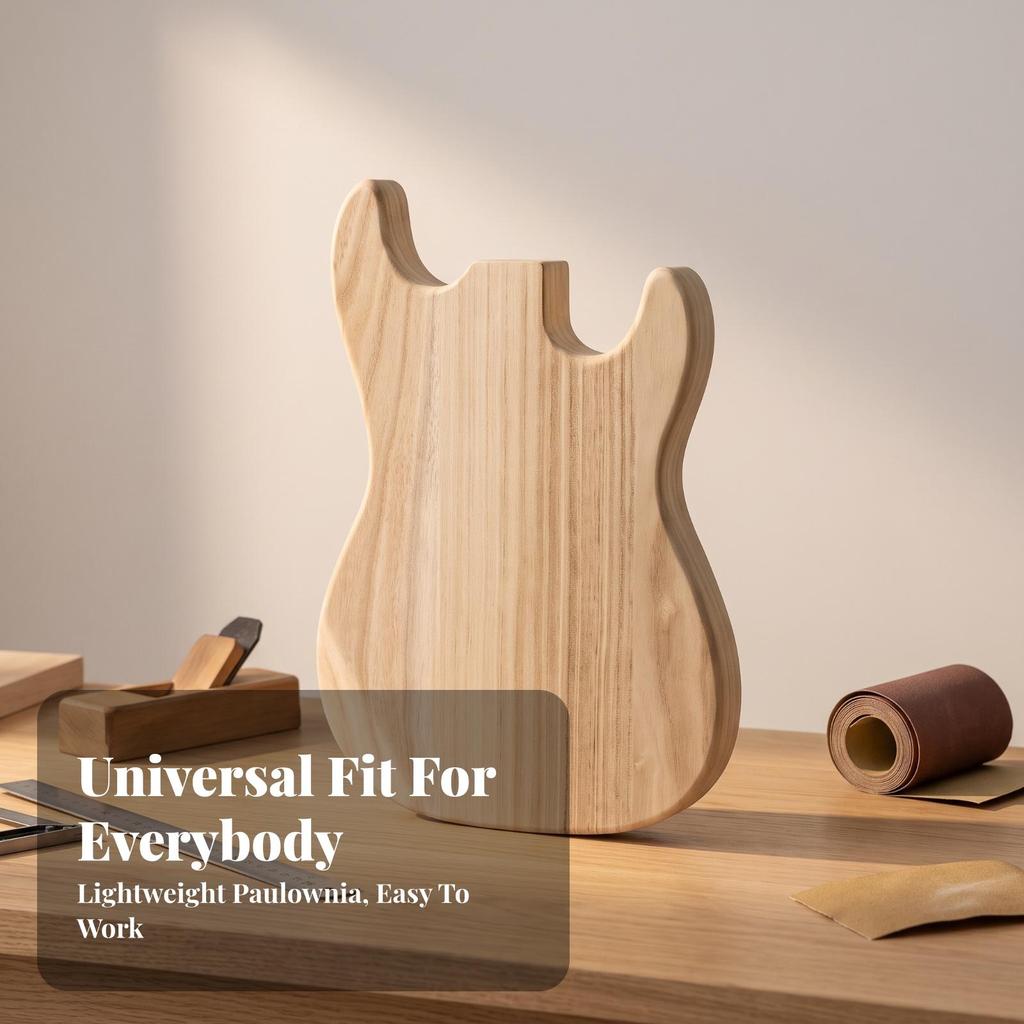 Electric Guitar Body Blank Paintable for Custom Builds, Luthiers