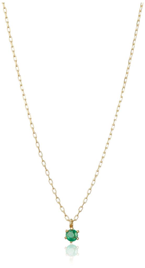 Estelle May Birthstone Emerald Necklace in 18K Yellow Gold (0452-2486-0019-0000)