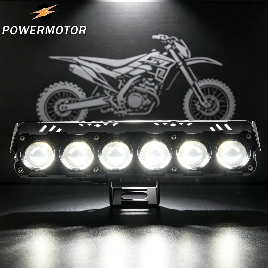 6 LED Motorcycle LED Headlight Spotlight Dual Color Fog Lamps DRL for Car Trucks SUV UTV Scooter DirtBike Driving Light Modified