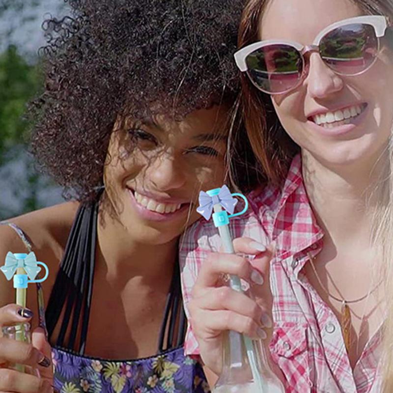 Bow Straw Cover Silicone Straw Covers Cap For 30&40 Oz Tumblers Reusable Straws Cute Tumbler Straw Topper Accessories