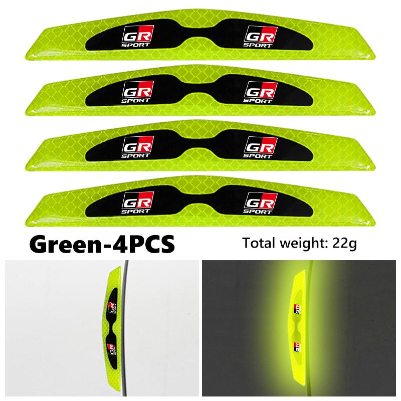 MZD1  4pcs Reflective Car Door Edge Protector Sticker Anti Collision Anti-scratch Strip For Toyota chr Corolla Camry rav4 Yaris GR
