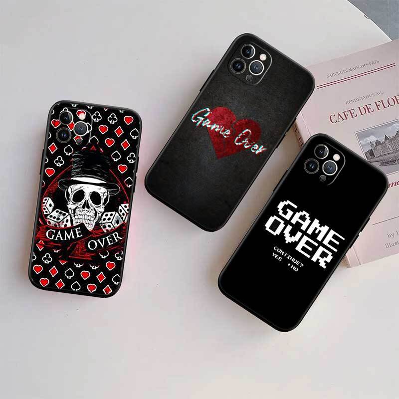 Game Over Shockproof Phone Case for iPhone 6 6s 7 8 11 12 13 14 15 16 17 16E XS Pro Max XR X SE Air