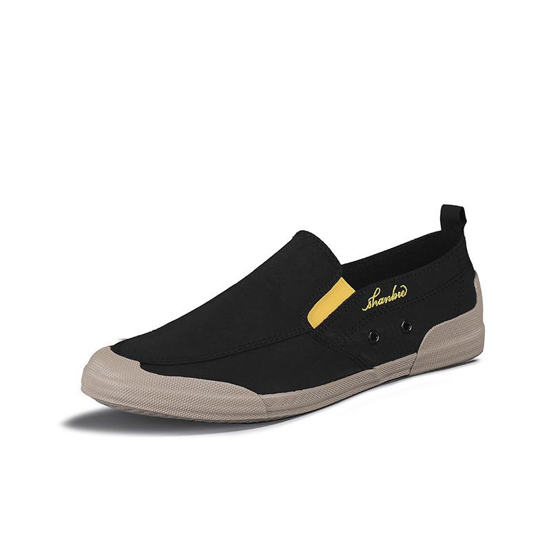 

New Spring Style One Legged Lazy Shoes Flat Sole Soft Sole Old Beijing Cloth Shoes Korean Casual Breathable Trendy Shoes Men 42