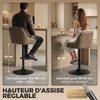 Bar Stools, Set of 2, High Kitchen Stools, Swivel Seat, Adjustable Height, Dark Brown