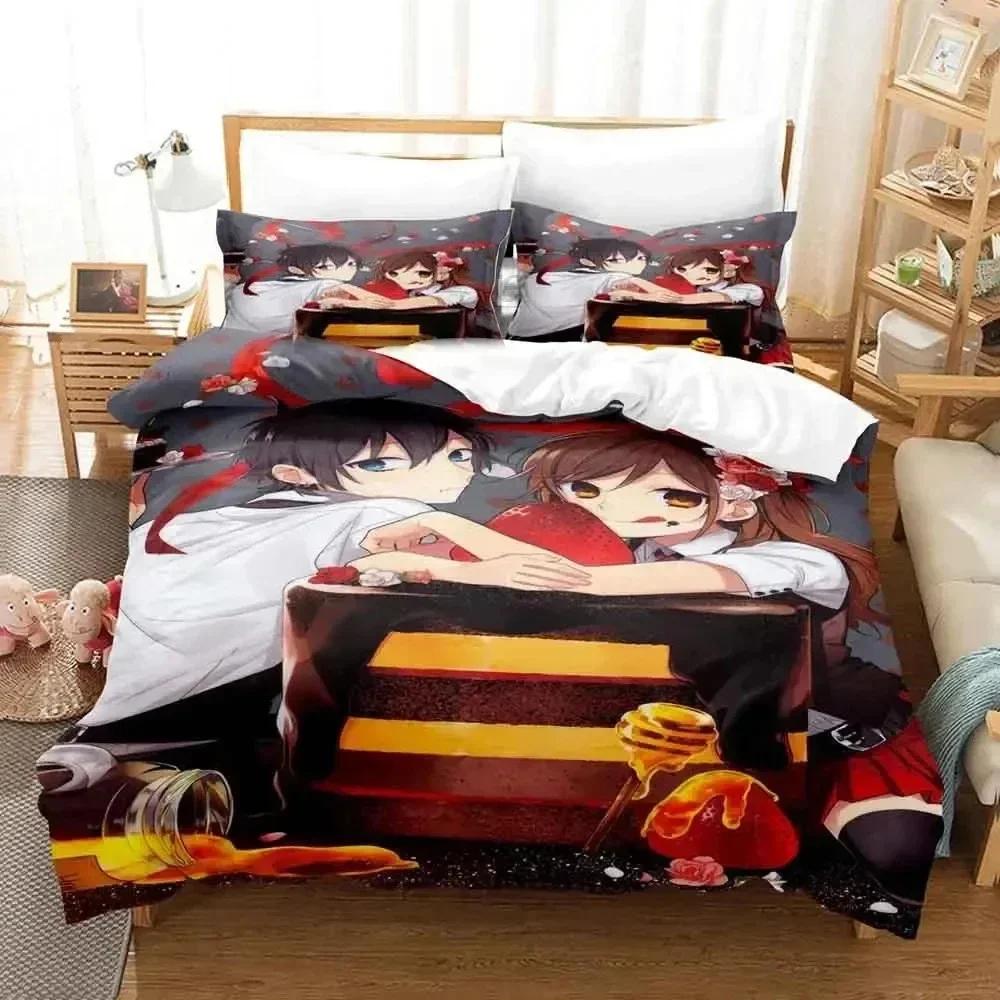 Comforter 3D Anime Hori San To Miyamura Kun Horimiya Printed Bed Set Bedding Set Sheet Full
