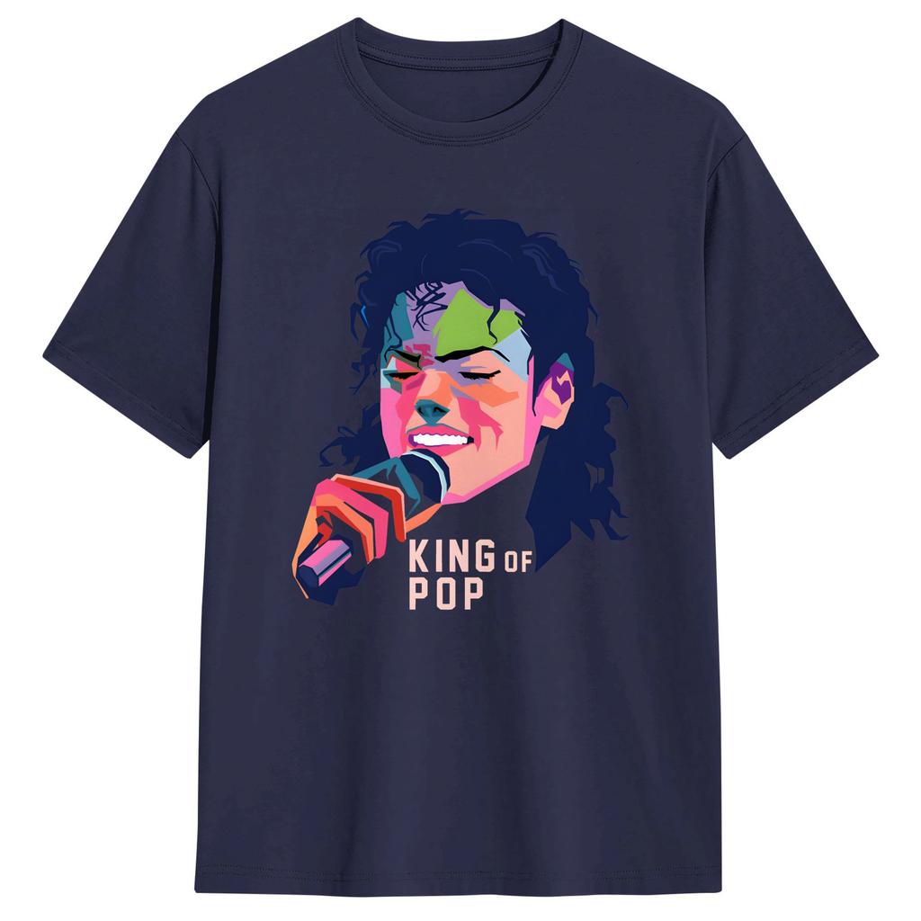 Pop Art Poster of MMichael JJackson TShirt Summer 100 Cotton TShirts For Unisexs Casual Tshirt ShortSleeve Y2K Basic Top Tees