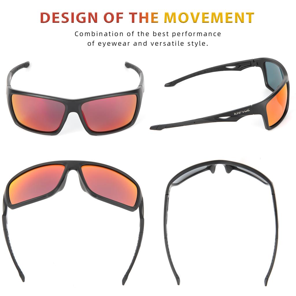 Lunettes de soleil polarisées Kapvoe Mode Sports d'extérieur Lunettes UV400 Lunettes de camping pêche Lunettes de randonnée course à pied pour hommes Cycl