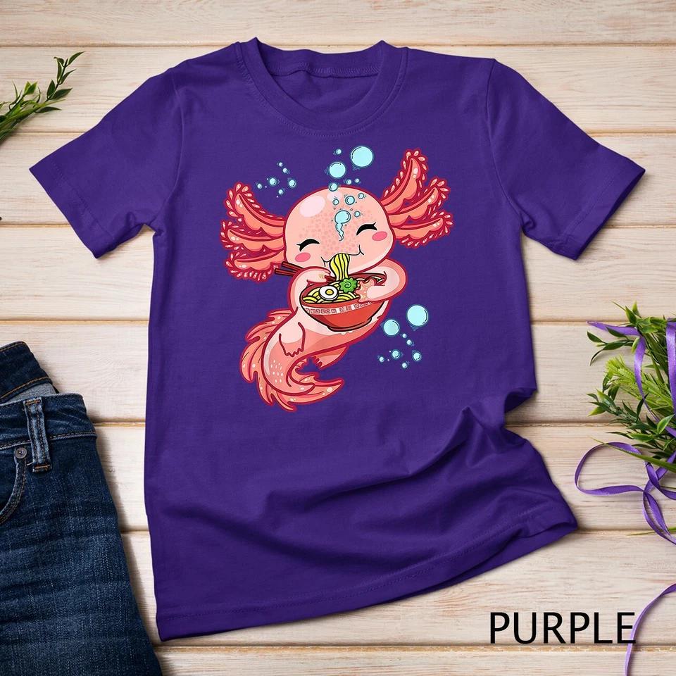 Kawaii Axolotl Ramen Teen Girls Kids Japanese Anime Lover T-Shirt Unisex T-shirt 8 2XL