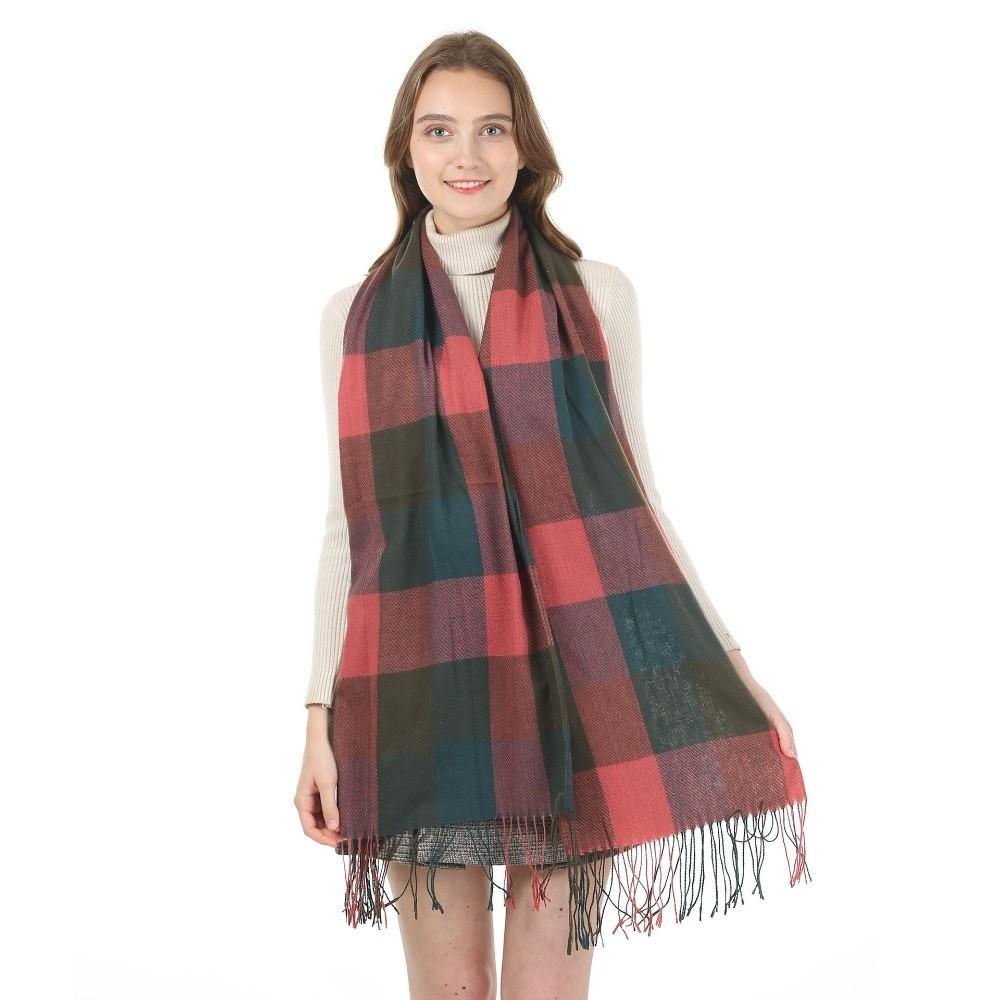 Thick Plaid Scarf Keep Warm Shawl Wrap Fashion Imitation Cashmere Shawl Girl